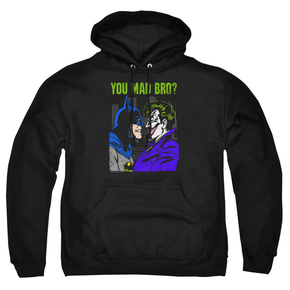 AN OFFCIALLY LICENSED DC MAD BRO ADULT UNISEX PULLOVER HOODIE BLACK