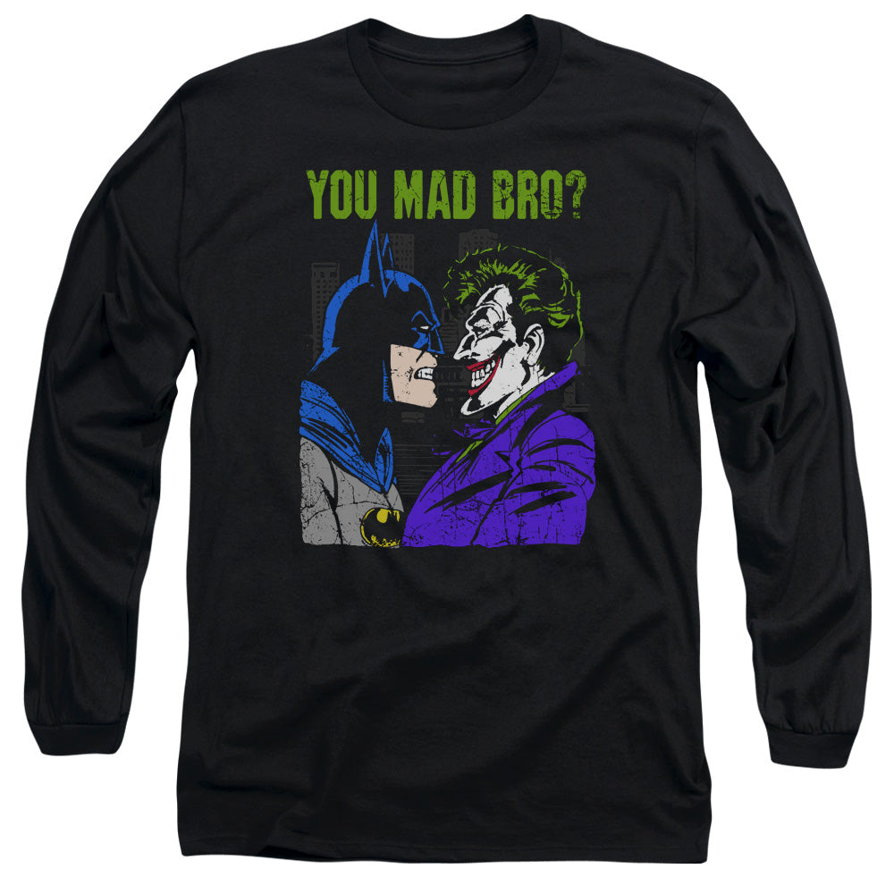 AN OFFCIALLY LICENSED DC MAD BRO MEN'S LONG SLEEVE T-SHIRT BLACK