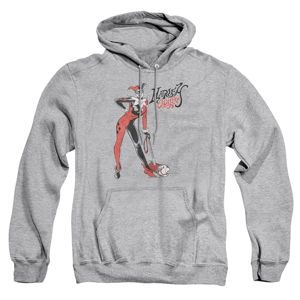 AN OFFCIALLY LICENSED DC HARLEY HAMMER ADULT UNISEX PULLOVER HOODIE ATHLETIC HEATHER