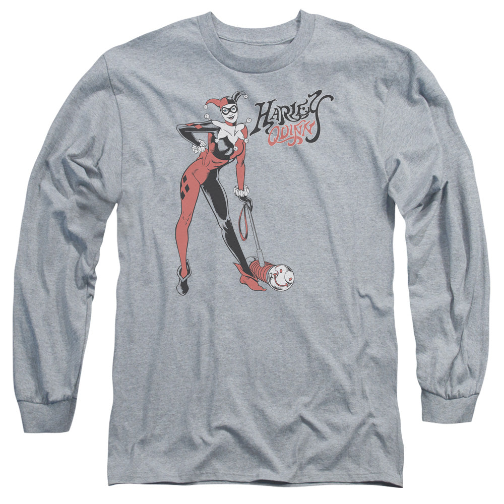 AN OFFCIALLY LICENSED DC HARLEY HAMMER MEN'S LONG SLEEVE T-SHIRT ATHLETIC HEATHER