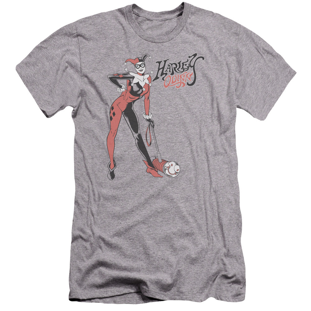 AN OFFCIALLY LICENSED DC HARLEY HAMMER MEN'S PREMIUM SLIM FIT T-SHIRT ATHLETIC HEATHER
