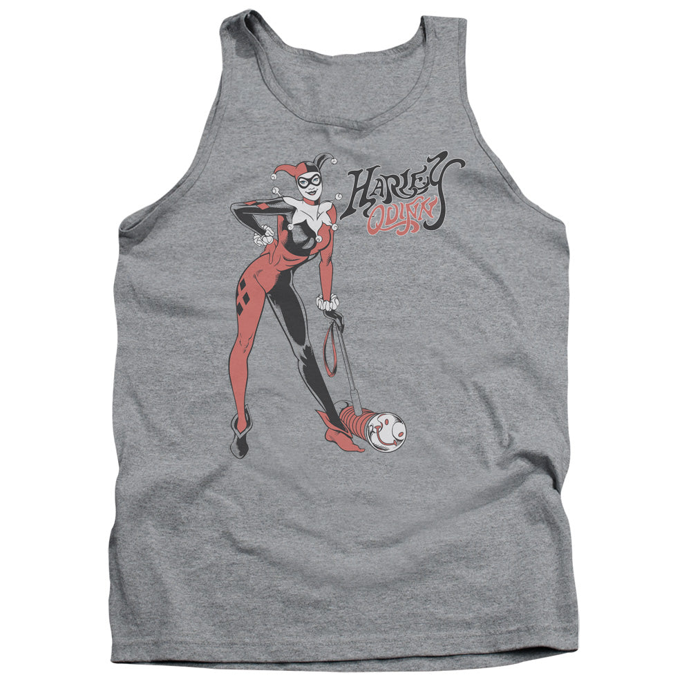 AN OFFCIALLY LICENSED DC HARLEY HAMMER ADULT UNISEX TANK TOP ATHLETIC HEATHER