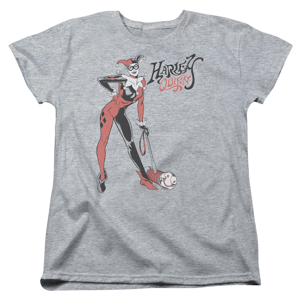 AN OFFCIALLY LICENSED DC HARLEY HAMMER WOMEN'S REGULAR FIT T-SHIRT ATHLETIC HEATHER