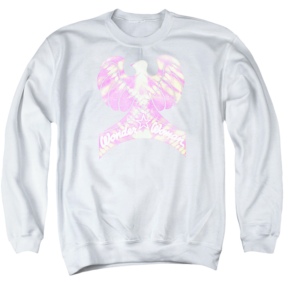 AN OFFCIALLY LICENSED DC WONDER BIRD ADULT UNISEX CREWNECK SWEATSHIRT WHITE