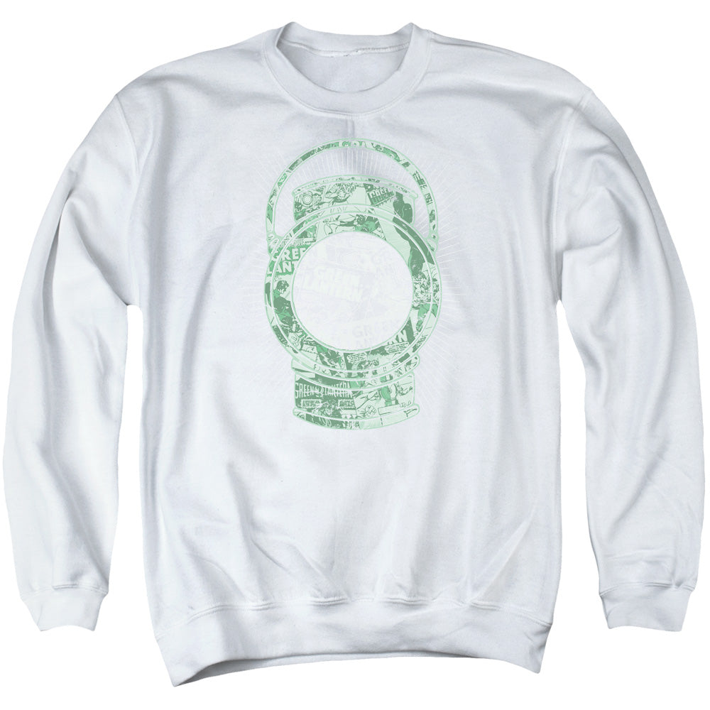 AN OFFCIALLY LICENSED DC LANTERN COVER ADULT UNISEX CREWNECK SWEATSHIRT WHITE