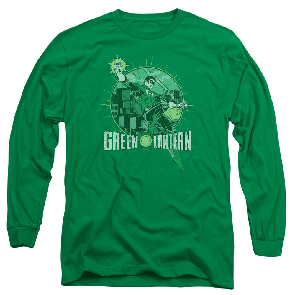 AN OFFCIALLY LICENSED DC CITY POWER MEN'S LONG SLEEVE T-SHIRT KELLY GREEN