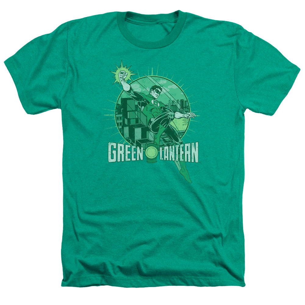 AN OFFCIALLY LICENSED DC CITY POWER MEN'S HEATHER T-SHIRT KELLY GREEN