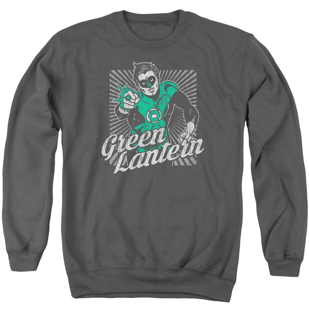 AN OFFCIALLY LICENSED DC RING RAYS ADULT UNISEX CREWNECK SWEATSHIRT CHARCOAL