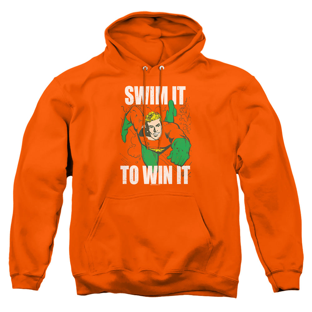 AN OFFCIALLY LICENSED DC SWIM IT ADULT UNISEX PULLOVER HOODIE ORANGE