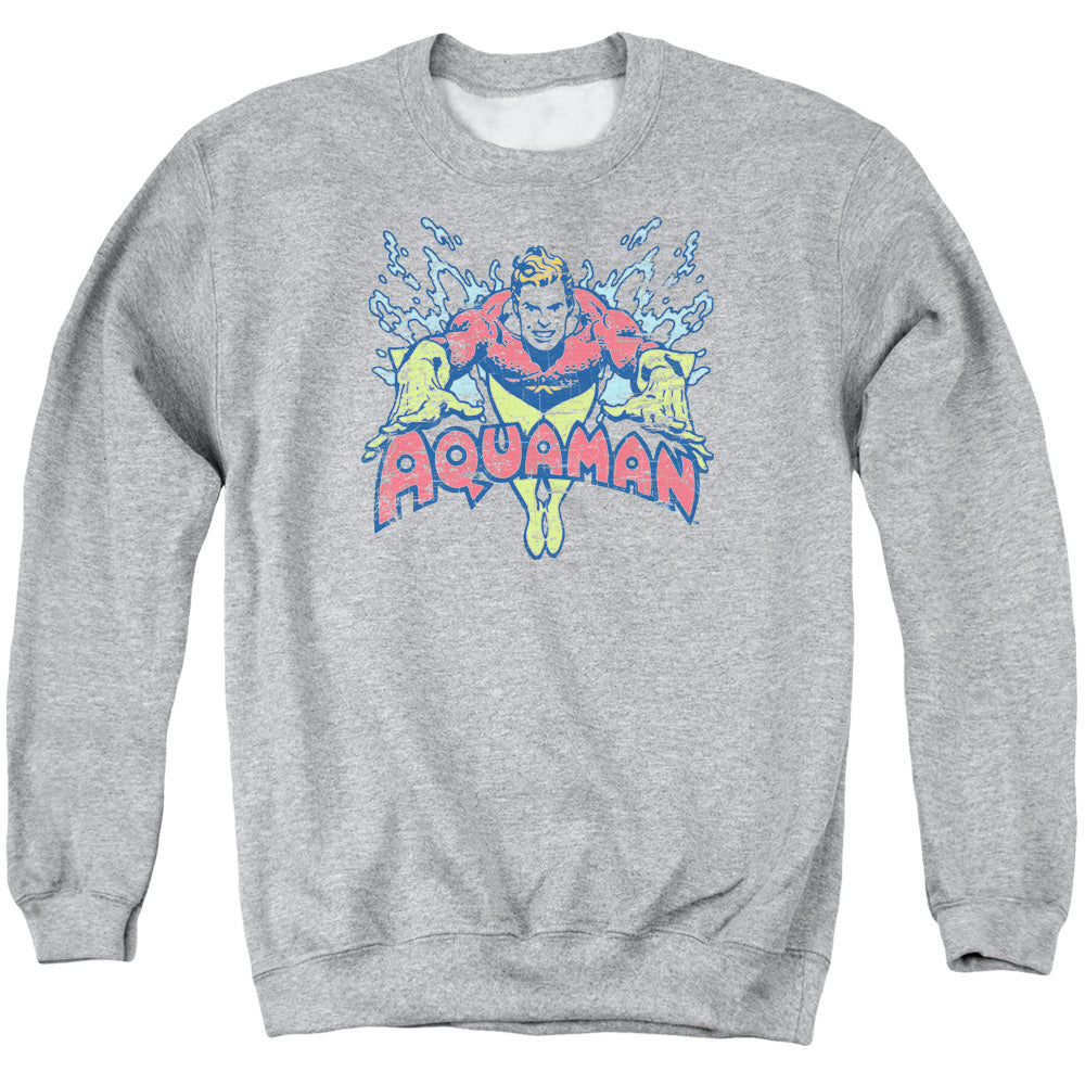AN OFFCIALLY LICENSED DC SPLISH SPLASH ADULT UNISEX CREWNECK SWEATSHIRT ATHLETIC HEATHER