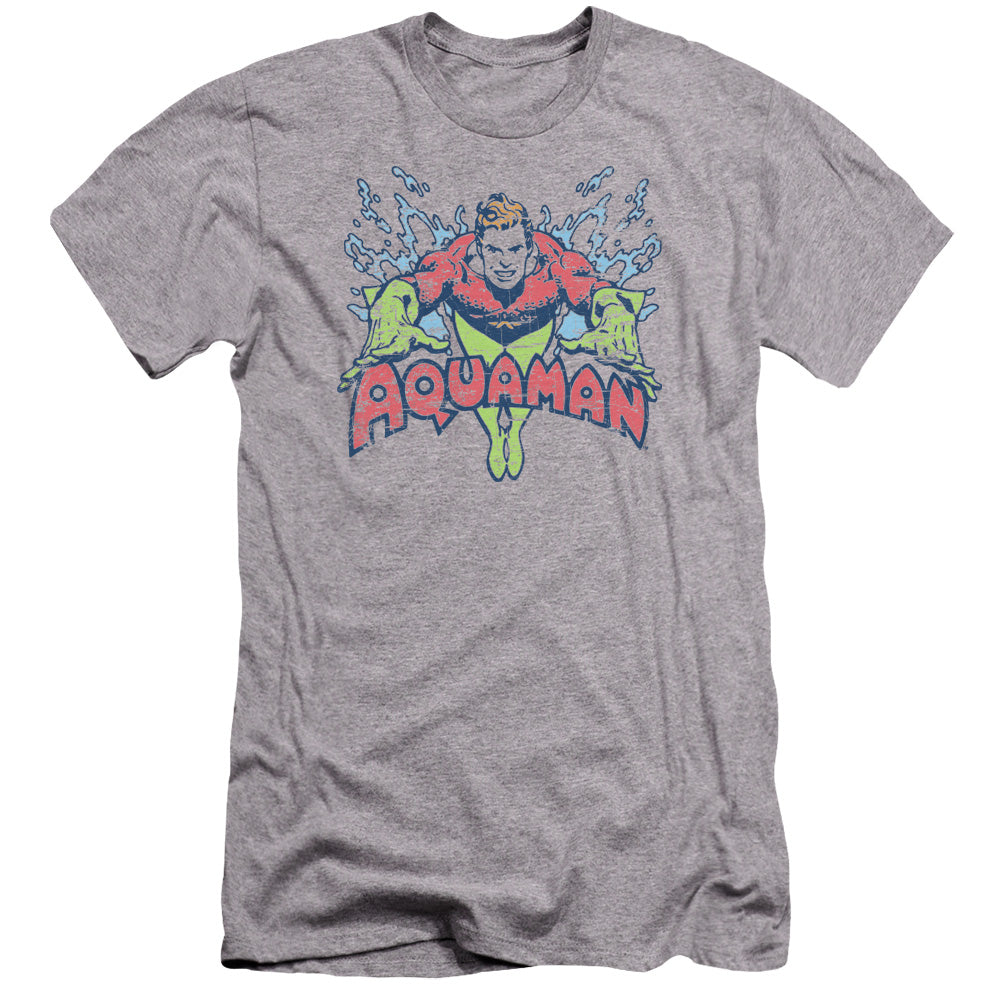 AN OFFCIALLY LICENSED DC SPLISH SPLASH MEN'S PREMIUM SLIM FIT T-SHIRT ATHLETIC HEATHER