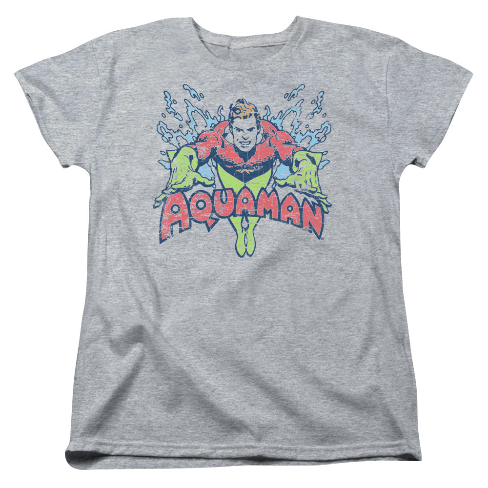 AN OFFCIALLY LICENSED DC SPLISH SPLASH WOMEN'S REGULAR FIT T-SHIRT ATHLETIC HEATHER