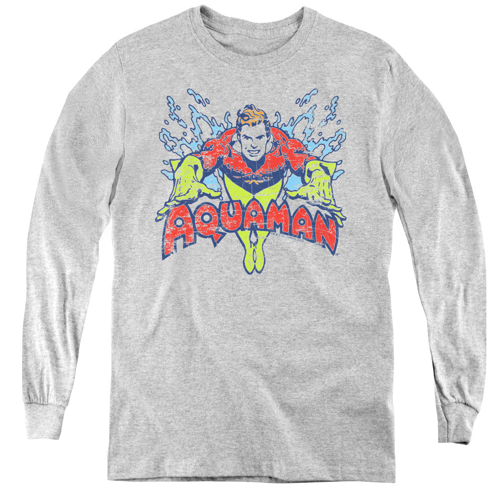 AN OFFCIALLY LICENSED DC SPLISH SPLASH YOUTH LONG SLEEVE T-SHIRT ATHLETIC HEATHER