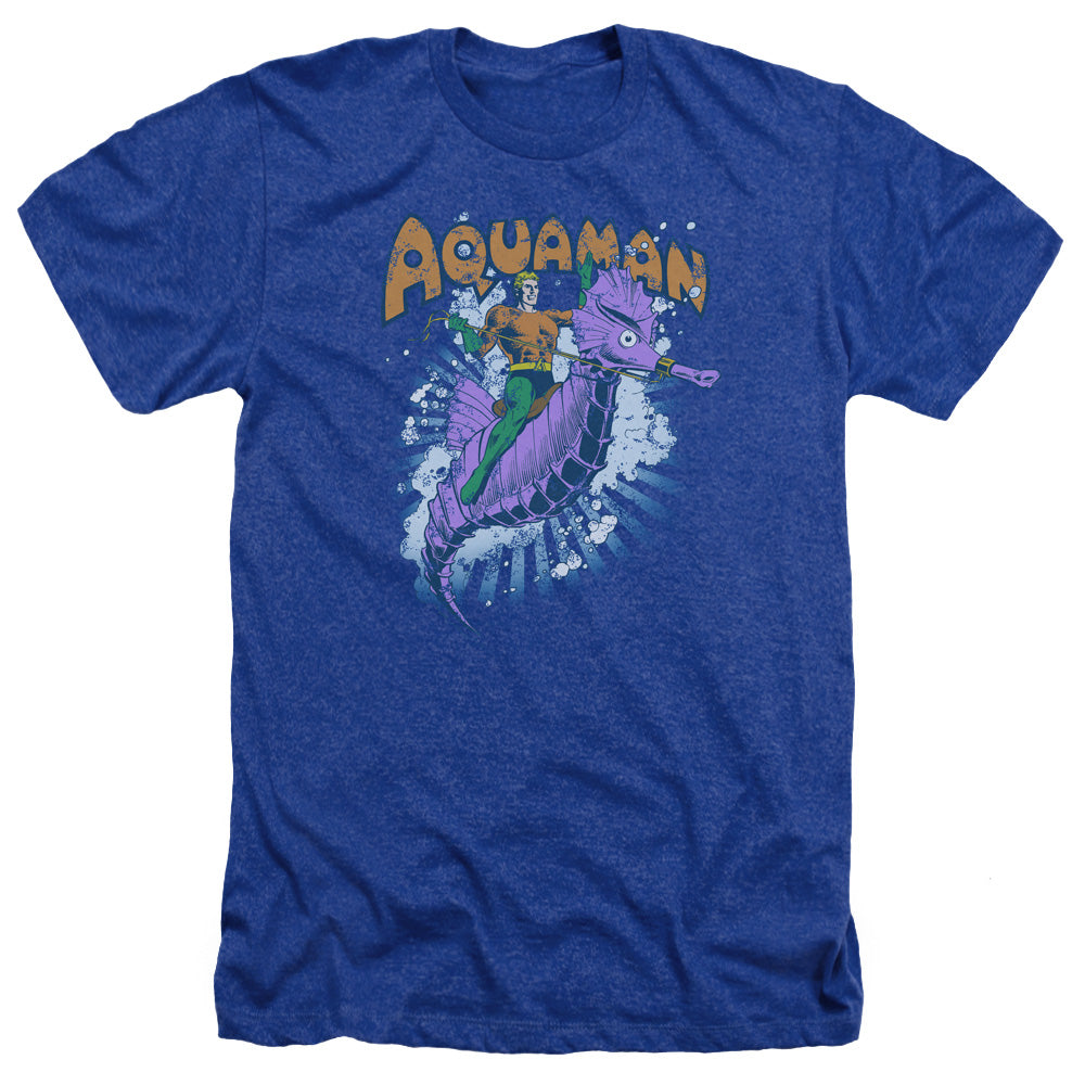 AN OFFCIALLY LICENSED DC RIDE FREE MEN'S HEATHER T-SHIRT ROYAL