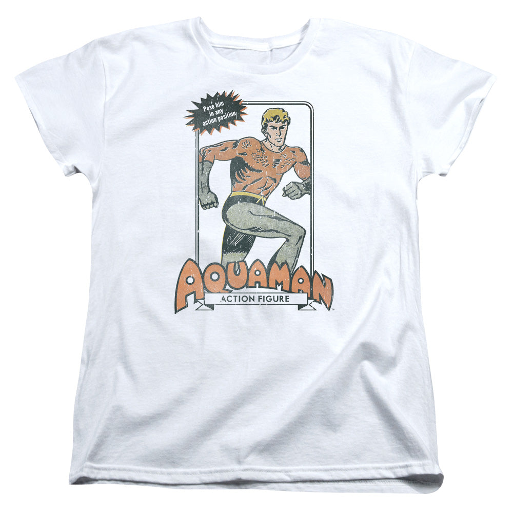 AN OFFCIALLY LICENSED DC AM ACTION FIGURE WOMEN'S REGULAR FIT T-SHIRT WHITE