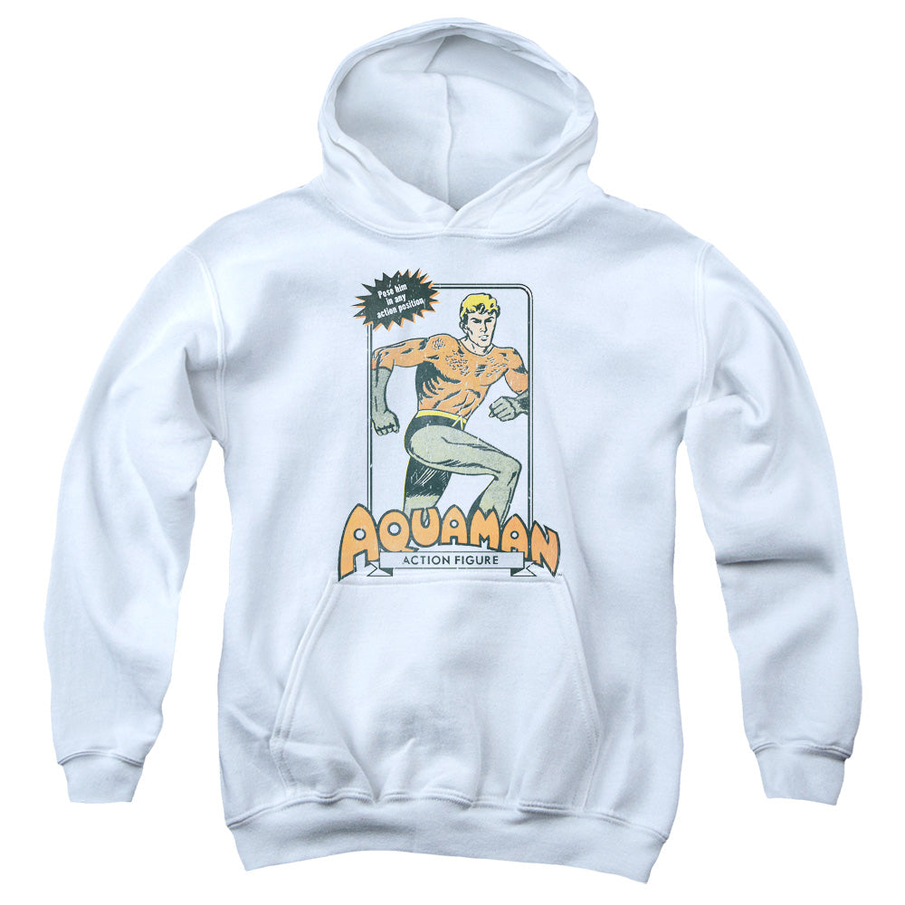 AN OFFCIALLY LICENSED DC AM ACTION FIGURE YOUTH HOODIE WHITE