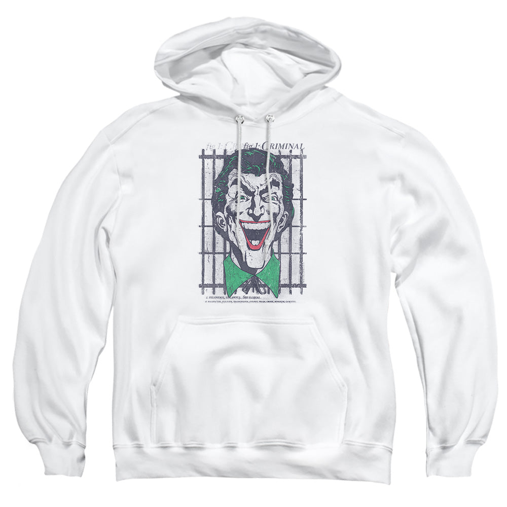 AN OFFCIALLY LICENSED DC CRIMINAL ADULT UNISEX PULLOVER HOODIE WHITE