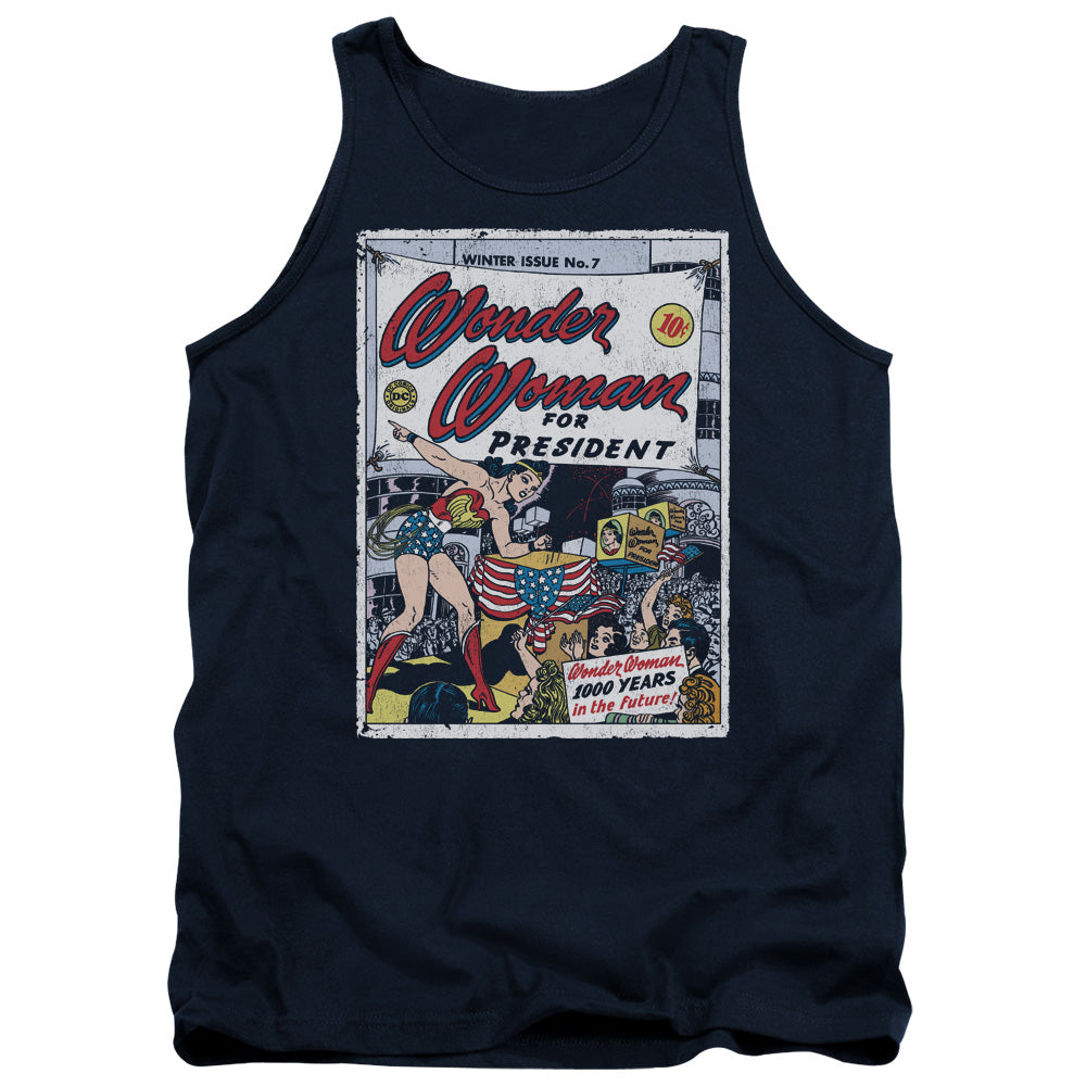 AN OFFCIALLY LICENSED DC WW FOR PRESIDENT ADULT UNISEX TANK TOP NAVY