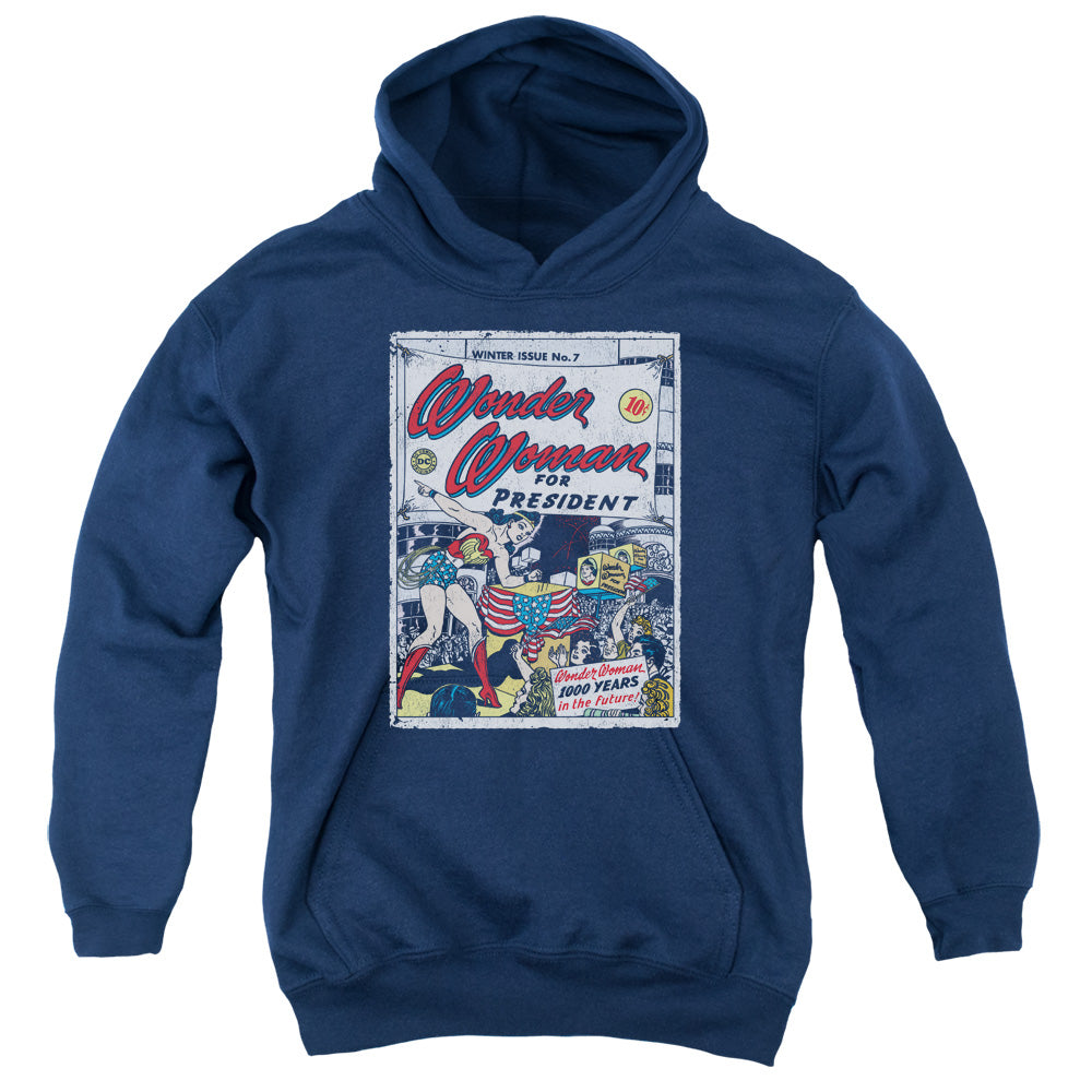 AN OFFCIALLY LICENSED DC WW FOR PRESIDENT YOUTH HOODIE NAVY