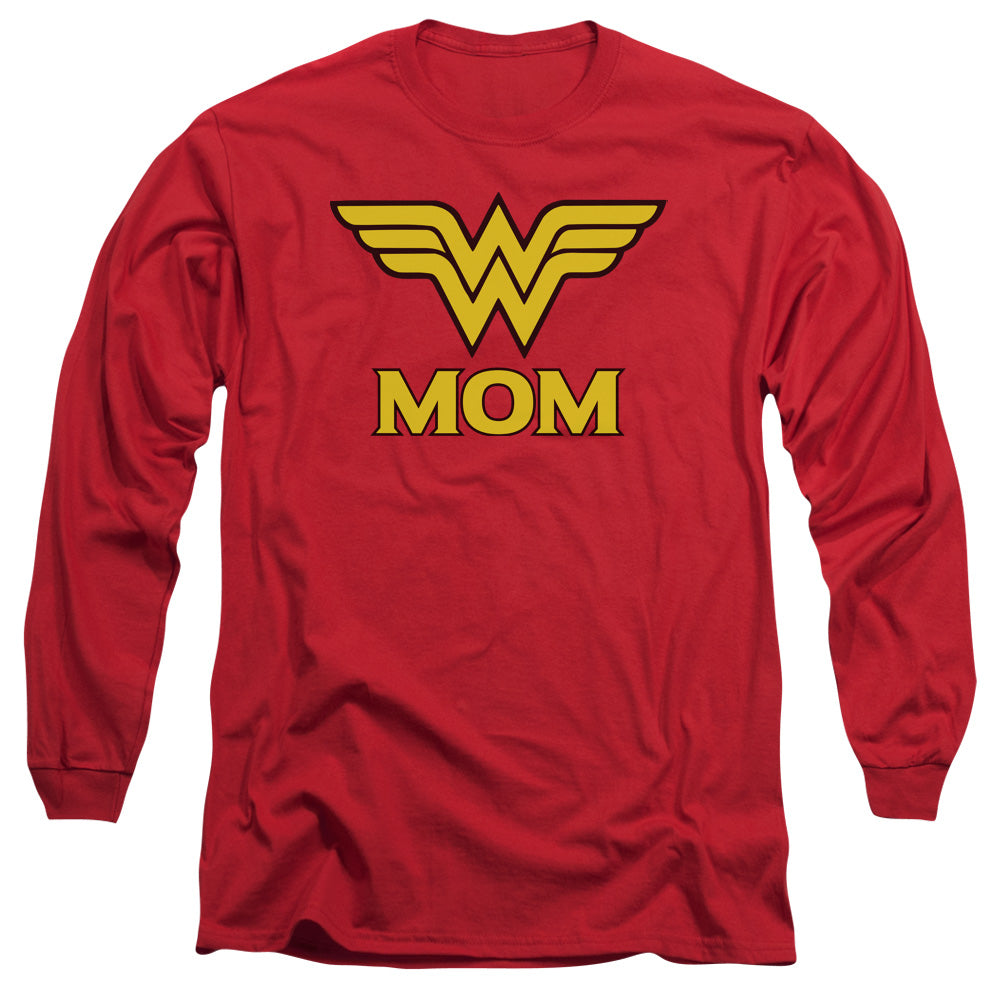 AN OFFCIALLY LICENSED DCO WONDER MOM MEN'S LONG SLEEVE T-SHIRT RED