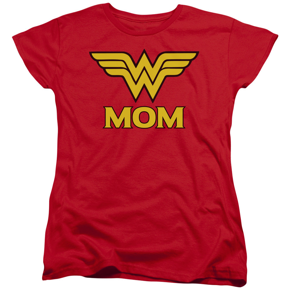 AN OFFCIALLY LICENSED DCO WONDER MOM WOMEN'S REGULAR FIT T-SHIRT RED
