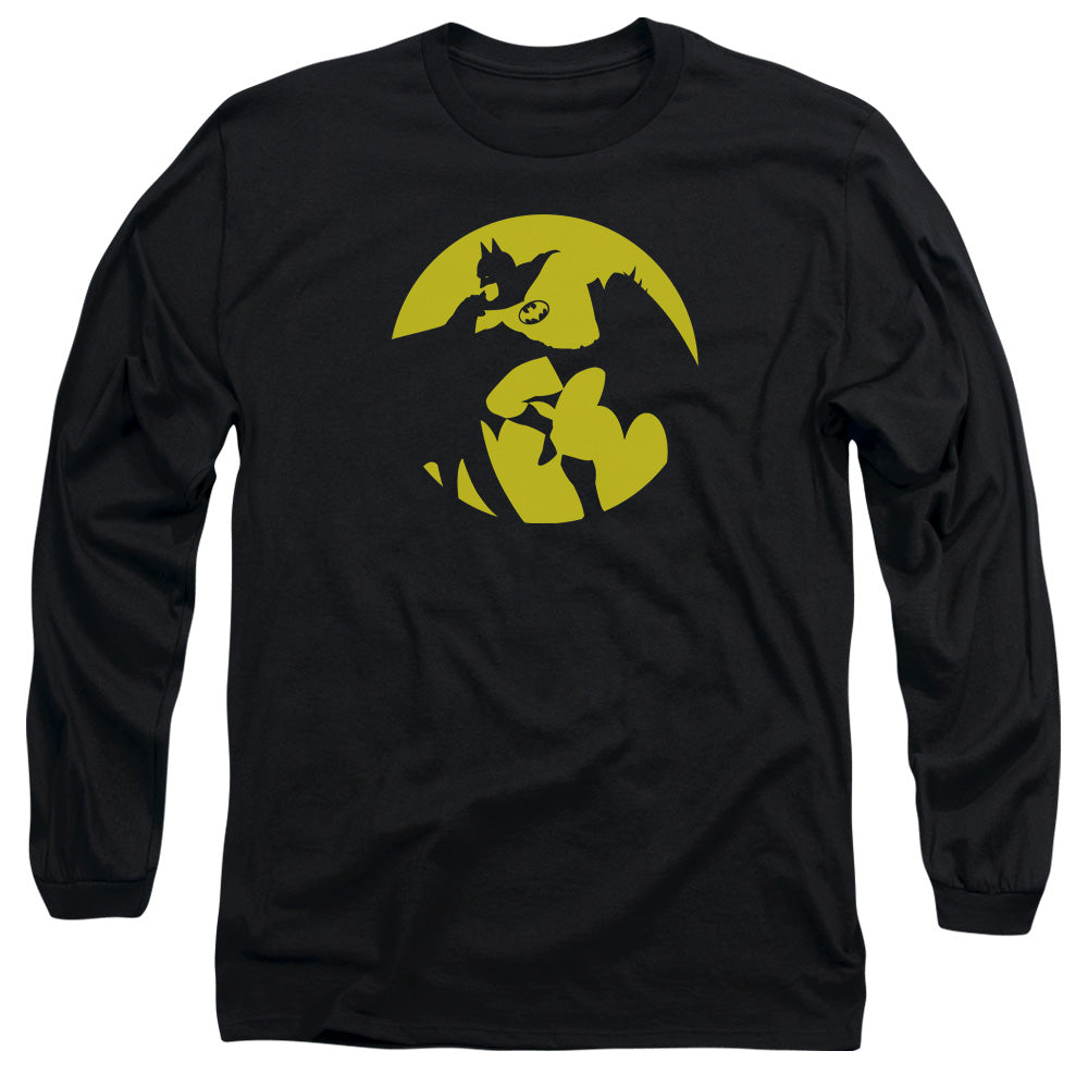AN OFFCIALLY LICENSED DCO BATMAN SPOTLIGHT MEN'S LONG SLEEVE T-SHIRT BLACK