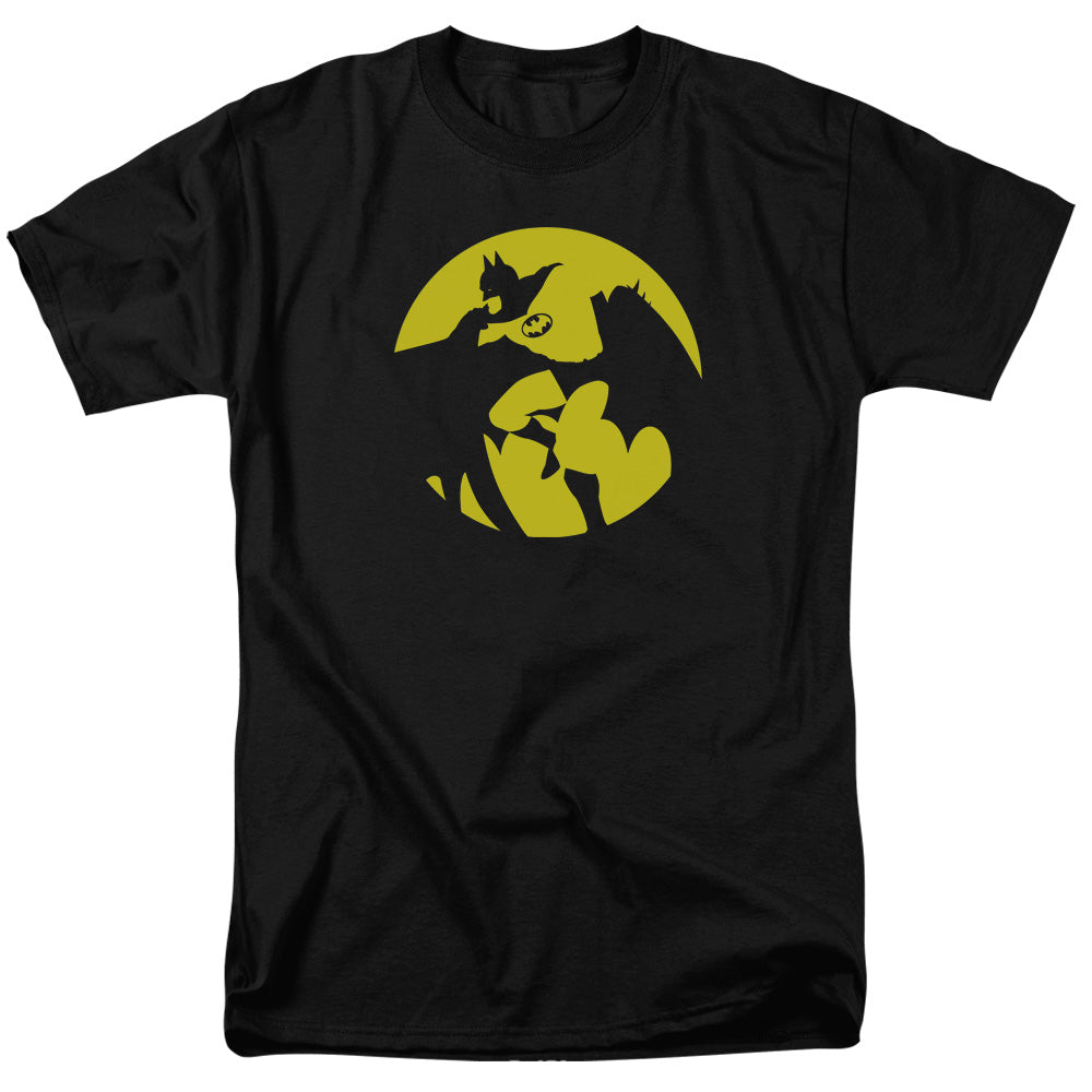 AN OFFCIALLY LICENSED DCO BATMAN SPOTLIGHT MEN'S REGULAR FIT T-SHIRT BLACK