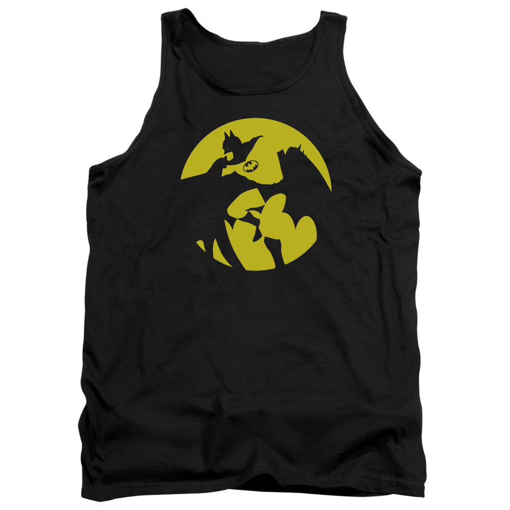 AN OFFCIALLY LICENSED DCO BATMAN SPOTLIGHT ADULT UNISEX TANK TOP BLACK
