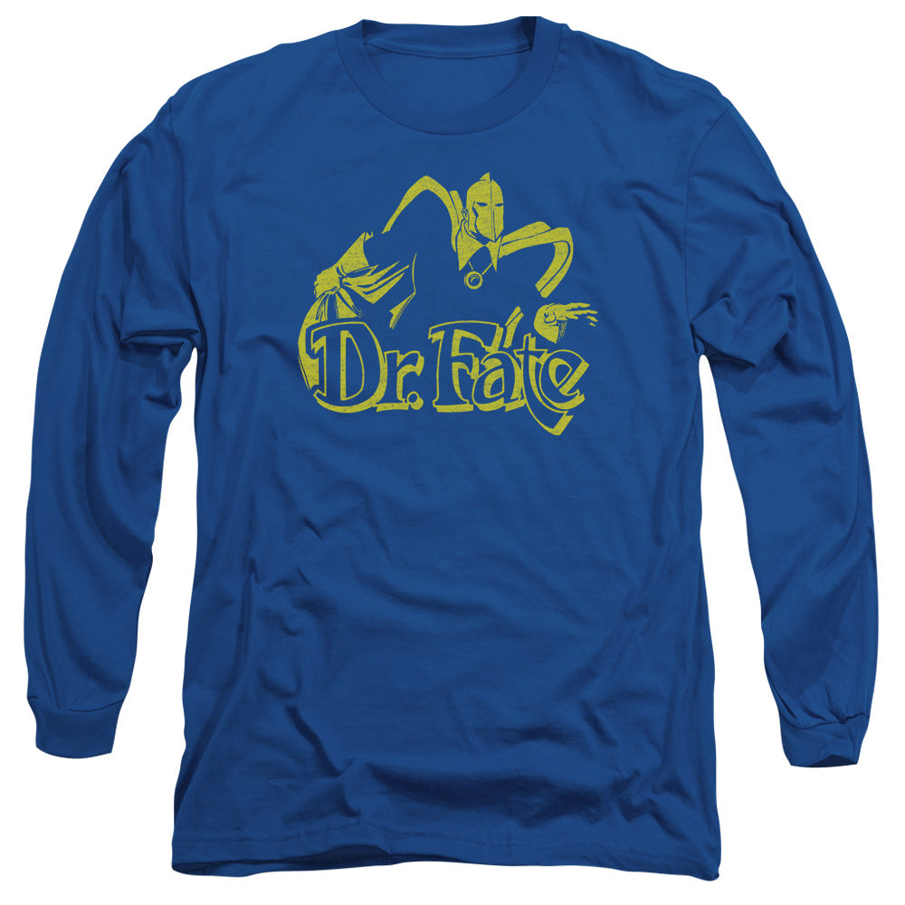 AN OFFCIALLY LICENSED DCO ONE COLOR FATE MEN'S LONG SLEEVE T-SHIRT ROYAL