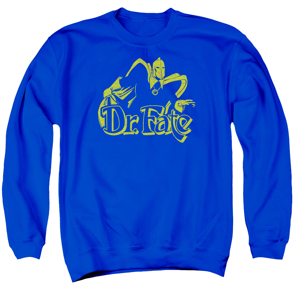 AN OFFCIALLY LICENSED DCO ONE COLOR FATE ADULT UNISEX CREWNECK SWEATSHIRT ROYAL