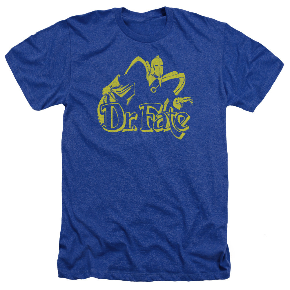 AN OFFCIALLY LICENSED DCO ONE COLOR FATE MEN'S HEATHER T-SHIRT ROYAL