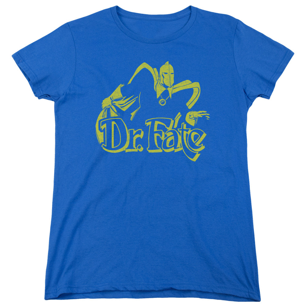 AN OFFCIALLY LICENSED DCO ONE COLOR FATE WOMEN'S REGULAR FIT T-SHIRT ROYAL