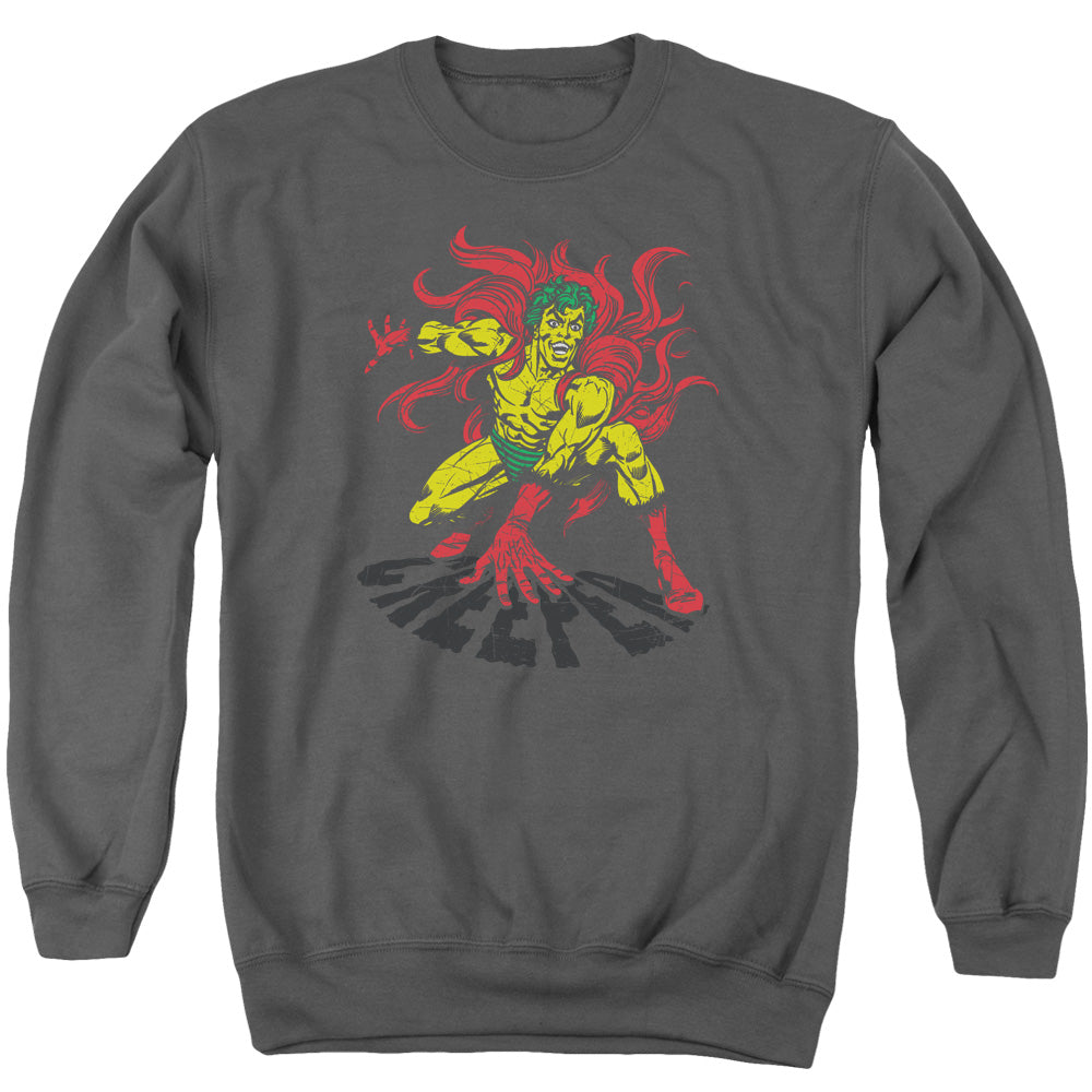 AN OFFCIALLY LICENSED DCO CREEPER ADULT UNISEX CREWNECK SWEATSHIRT CHARCOAL