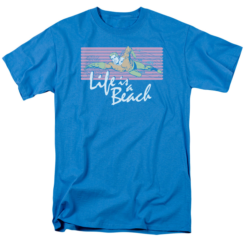 AN OFFCIALLY LICENSED DCO LIFE IS A BEACH MEN'S REGULAR FIT T-SHIRT TURQUOISE