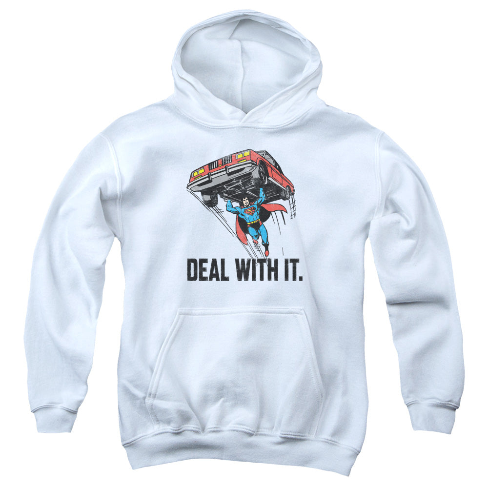 AN OFFCIALLY LICENSED DCO DEAL WITH IT YOUTH HOODIE WHITE