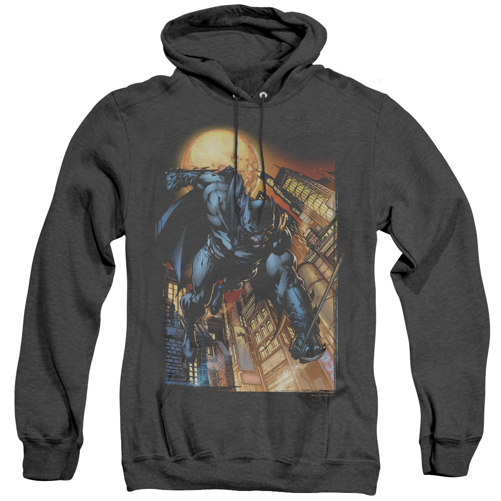 AN OFFCIALLY LICENSED BATMAN THE DARK KNIGHT #1 ADULT UNISEX HEATHER PULLOVER HOODIE BLACK