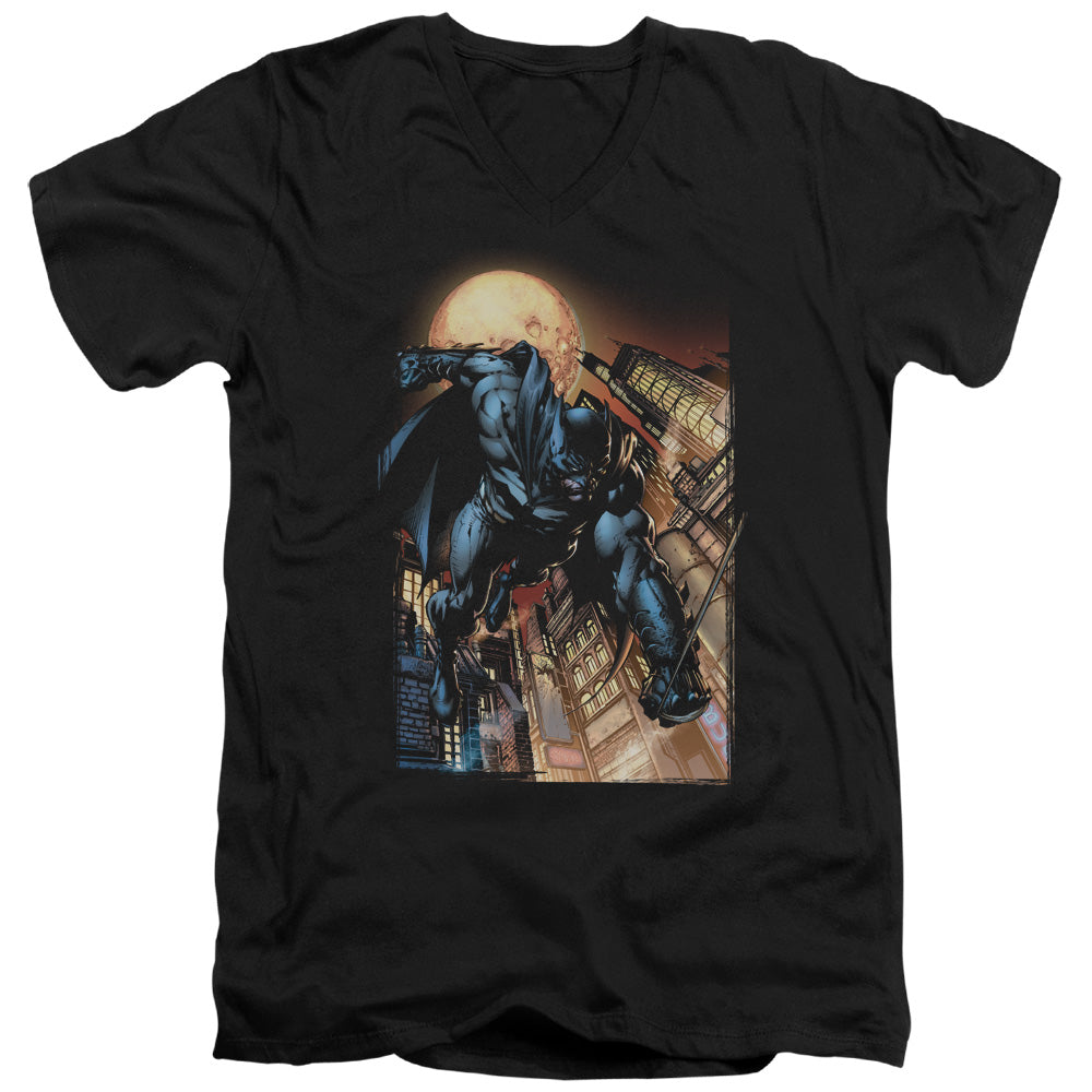 AN OFFCIALLY LICENSED BATMAN THE DARK KNIGHT #1 MEN'S V-NECK T-SHIRT BLACK