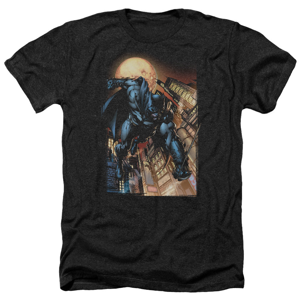 AN OFFCIALLY LICENSED BATMAN THE DARK KNIGHT #1 MEN'S HEATHER T-SHIRT CHARCOAL