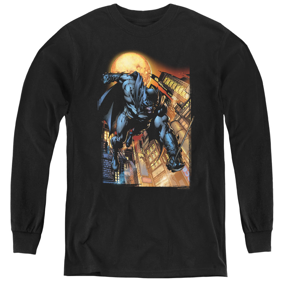 AN OFFCIALLY LICENSED BATMAN THE DARK KNIGHT #1 YOUTH LONG SLEEVE T-SHIRT BLACK