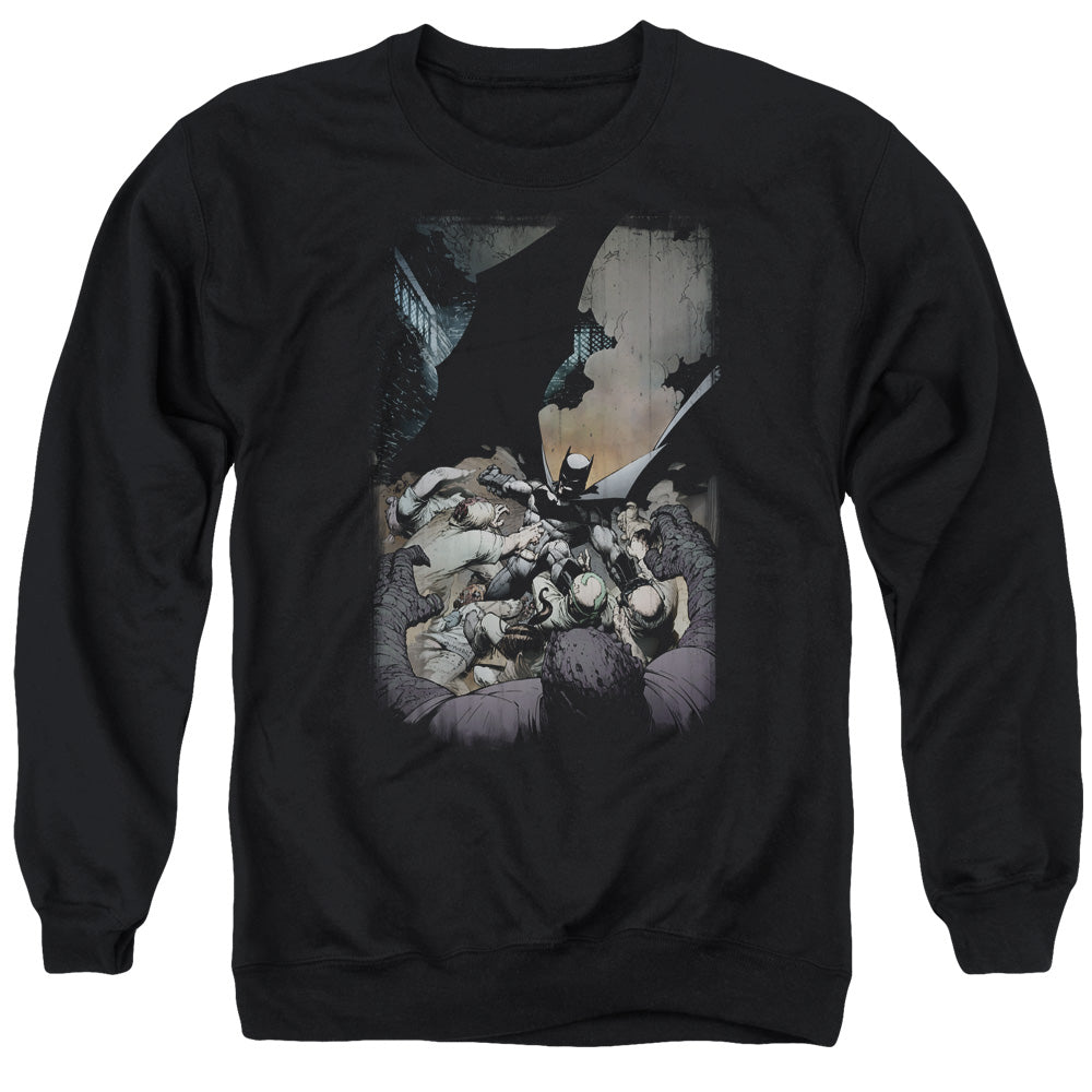AN OFFCIALLY LICENSED BATMAN BATMAN #1 ADULT UNISEX CREWNECK SWEATSHIRT BLACK