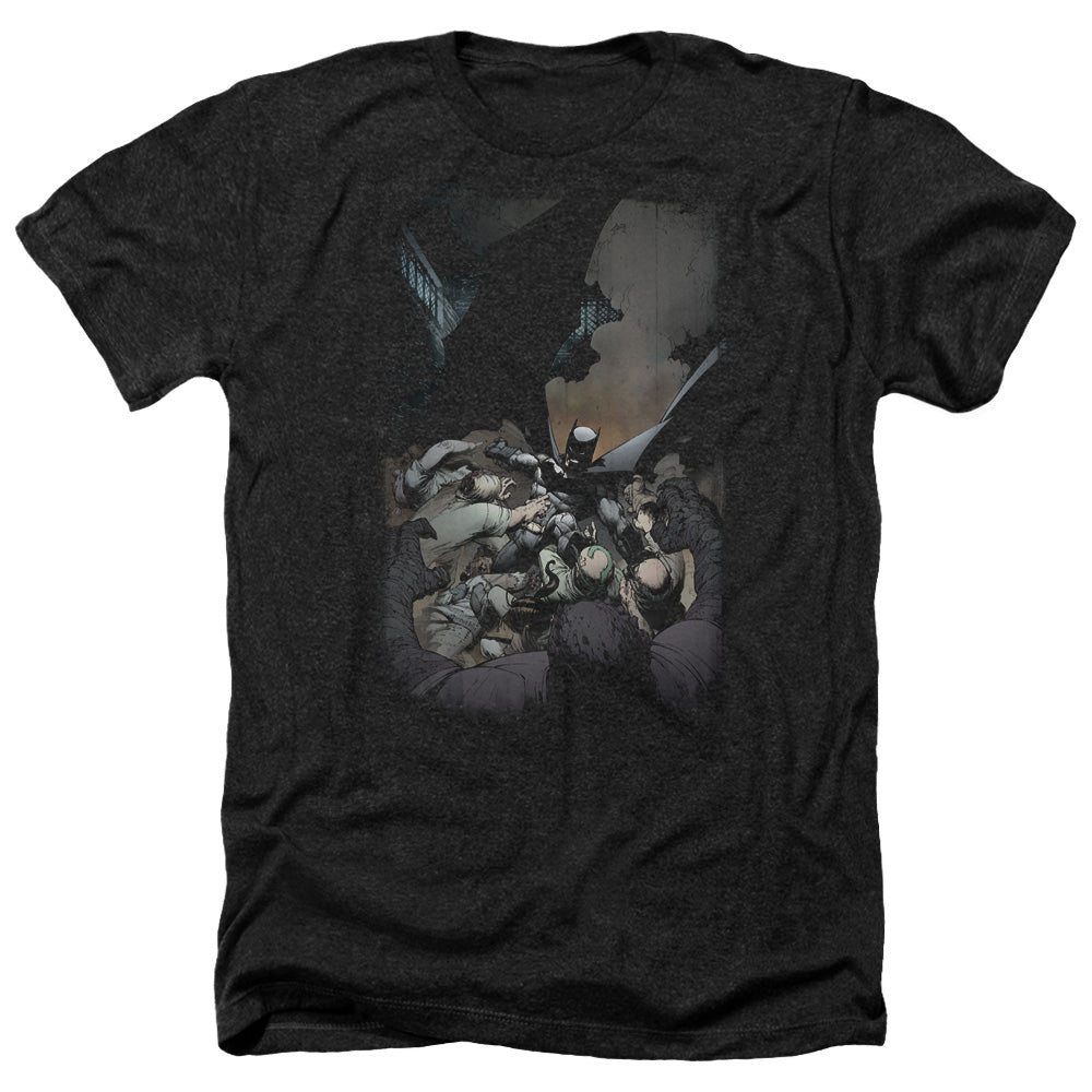 AN OFFCIALLY LICENSED BATMAN BATMAN #1 MEN'S HEATHER T-SHIRT CHARCOAL