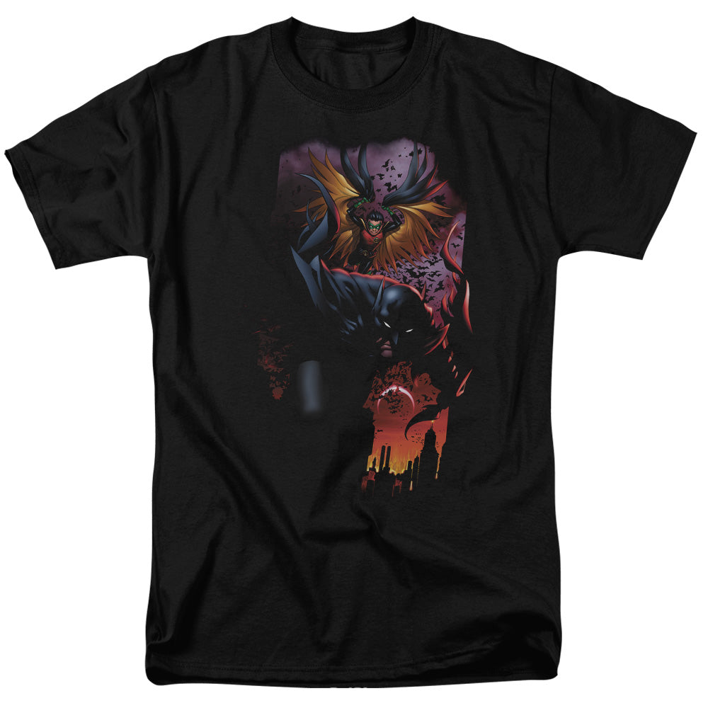 AN OFFCIALLY LICENSED BATMAN BATMAN & ROBIN #1 MEN'S REGULAR FIT T-SHIRT BLACK