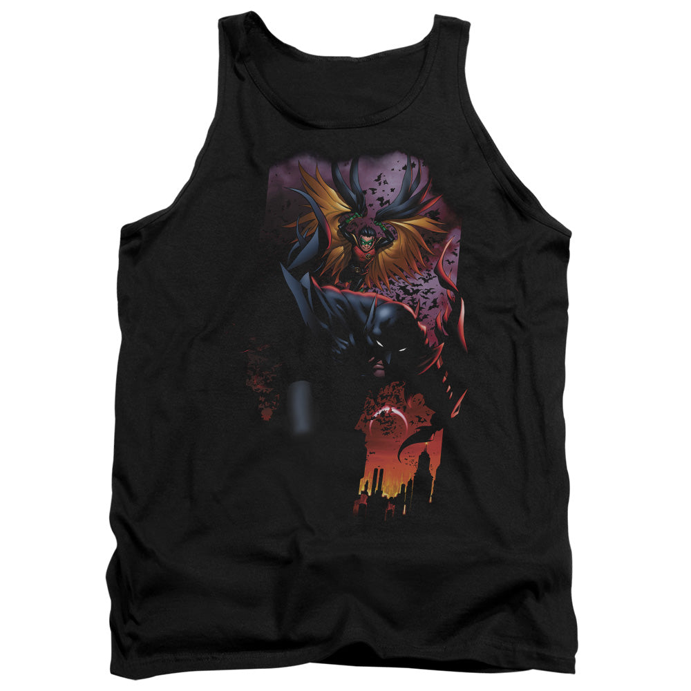 AN OFFCIALLY LICENSED BATMAN BATMAN & ROBIN #1 ADULT UNISEX TANK TOP BLACK