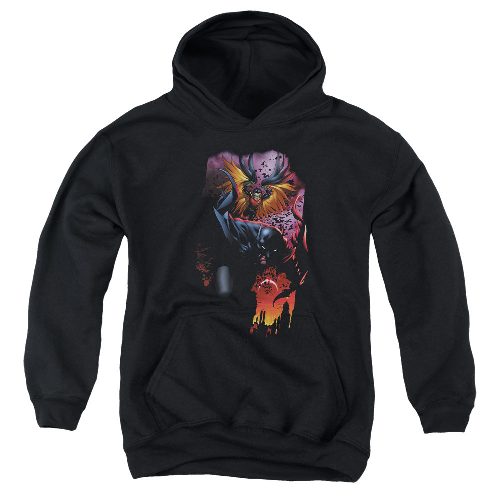 AN OFFCIALLY LICENSED BATMAN BATMAN & ROBIN #1 YOUTH HOODIE BLACK