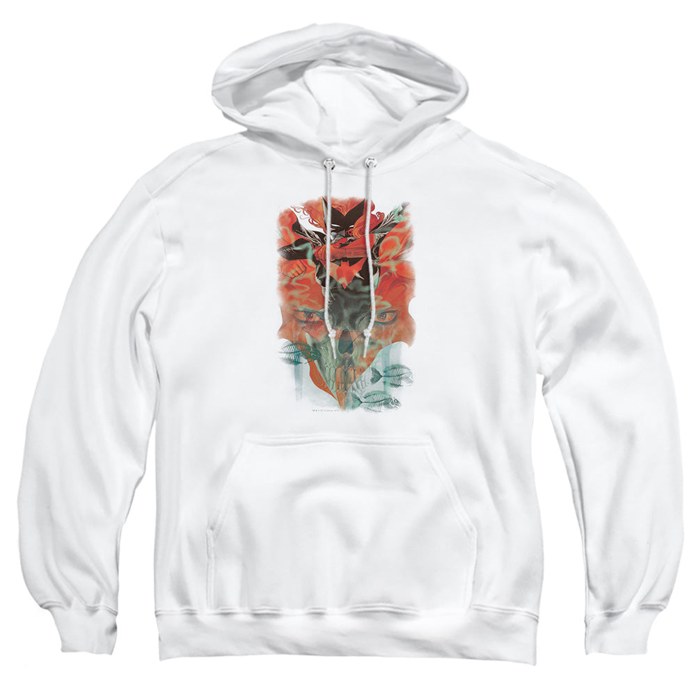 AN OFFCIALLY LICENSED BATMAN BATWOMAN #1 ADULT UNISEX PULLOVER HOODIE WHITE