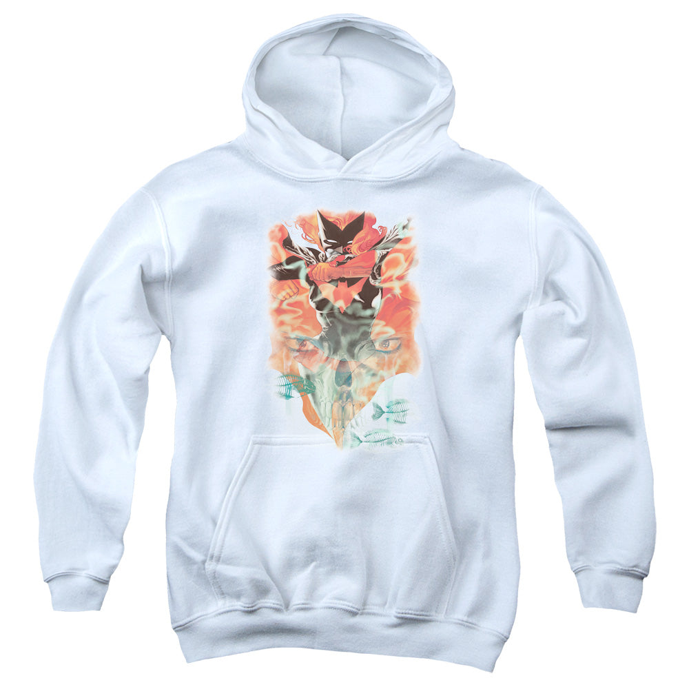 AN OFFCIALLY LICENSED BATMAN BATWOMAN #1 YOUTH HOODIE WHITE