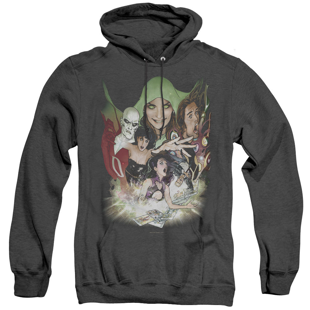 AN OFFCIALLY LICENSED DCR JUSTICE LEAGUE DARK ADULT UNISEX HEATHER PULLOVER HOODIE BLACK