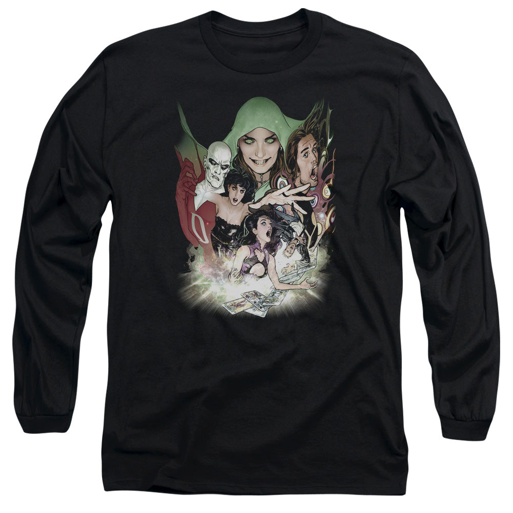 AN OFFCIALLY LICENSED DCR JUSTICE LEAGUE DARK MEN'S LONG SLEEVE T-SHIRT BLACK