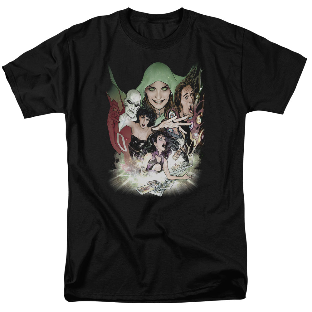 AN OFFCIALLY LICENSED DCR JUSTICE LEAGUE DARK MEN'S REGULAR FIT T-SHIRT BLACK