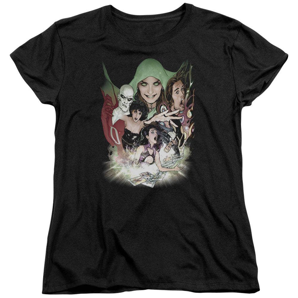 AN OFFCIALLY LICENSED DCR JUSTICE LEAGUE DARK WOMEN'S REGULAR FIT T-SHIRT BLACK